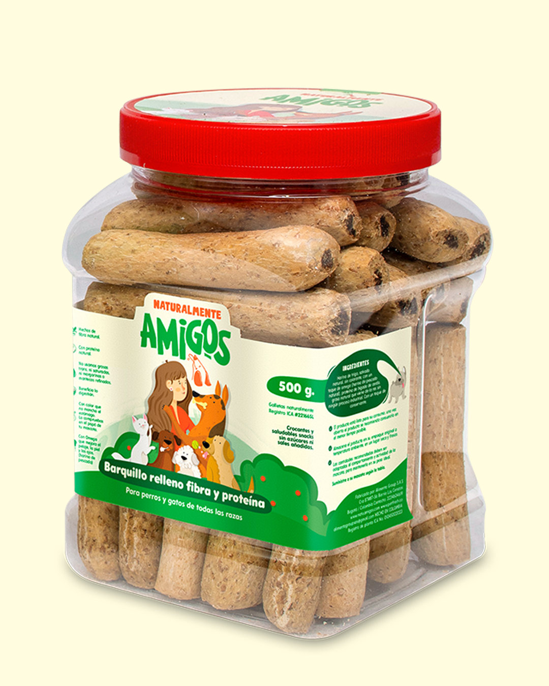 Barquillos Rellenos para Perros | Fibra y Proteína Natural de Cerdo, Res y Pollo + Omega 3