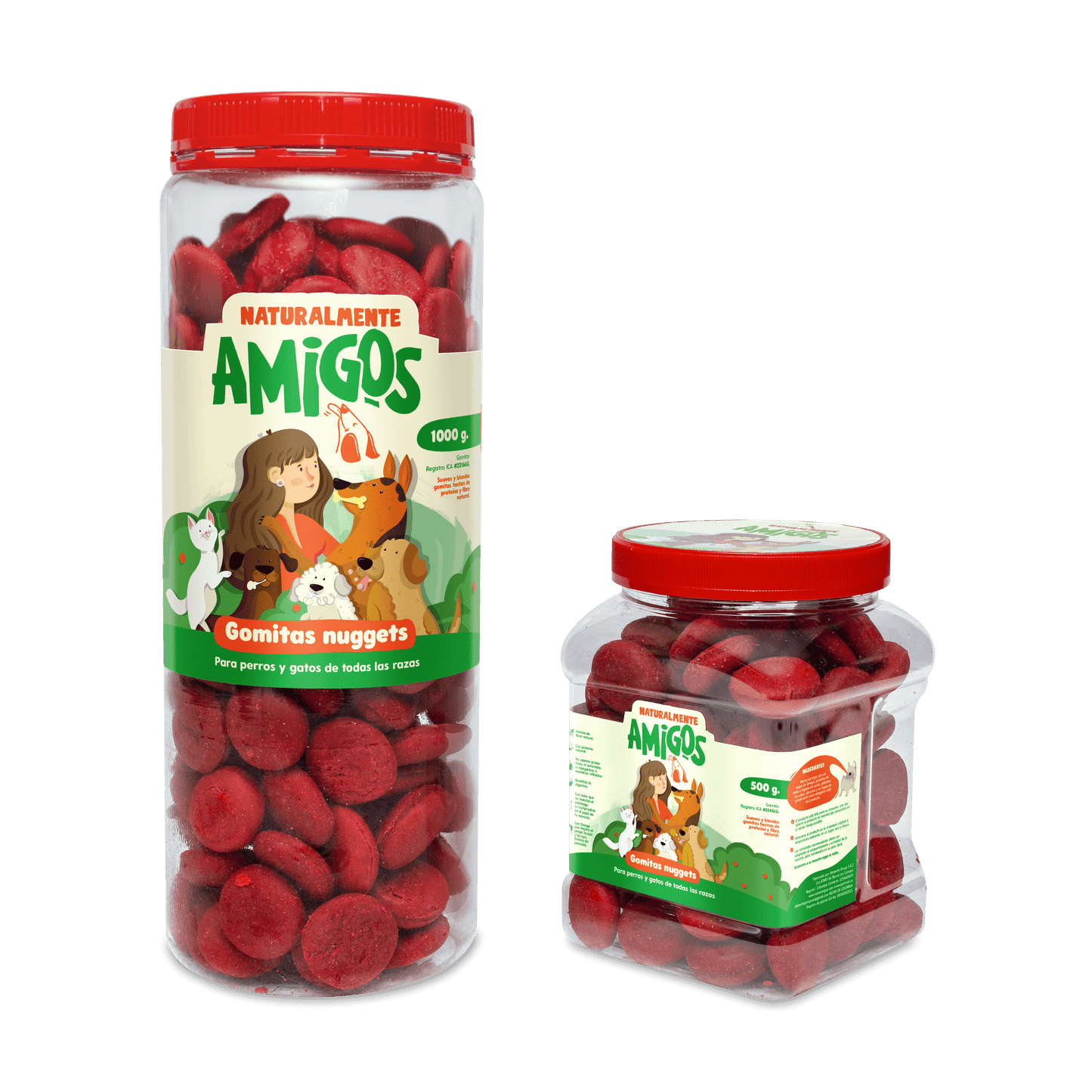 Gomitas Tipo Nuggets con Proteína y Fibra para Perros y Gatos | Snack Natural y Saludable