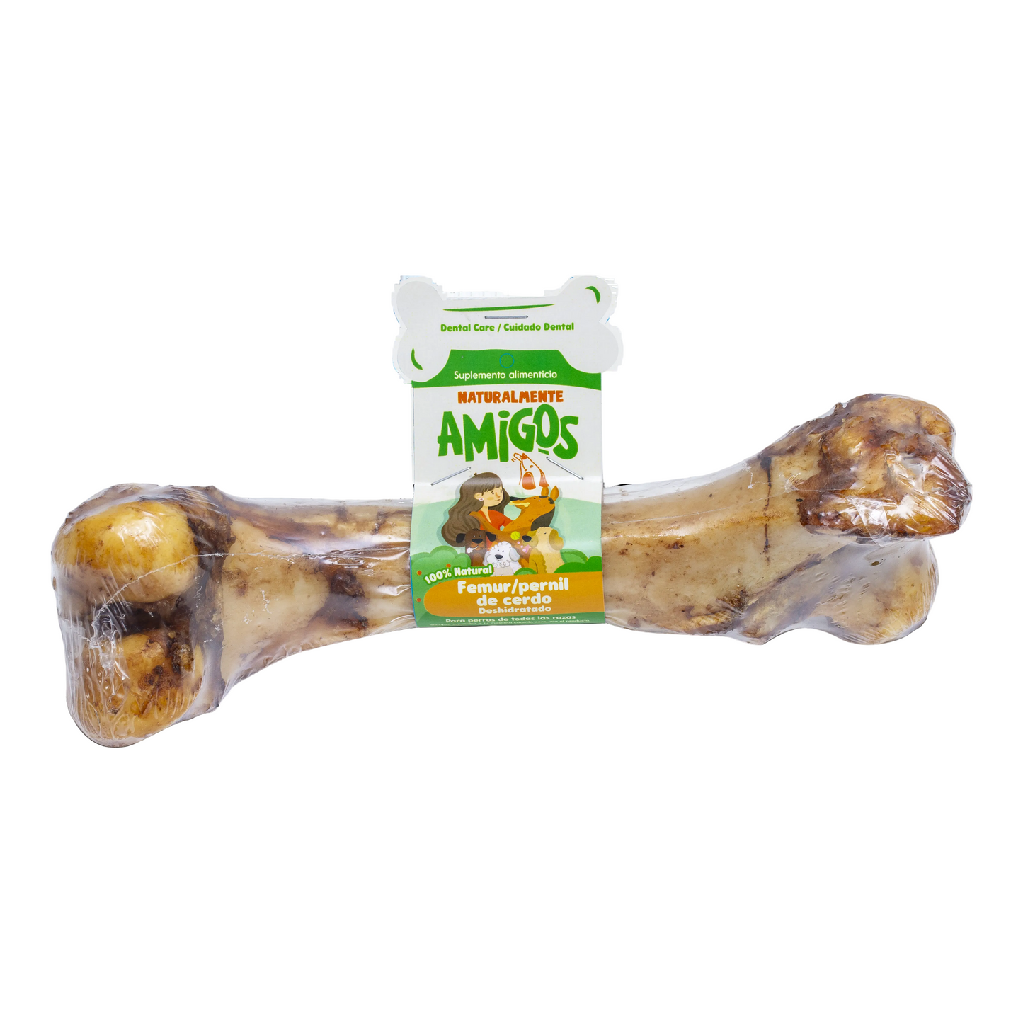 Hueso Fémur de Cerdo Natural y Deshidratado para Perros | Snack Largo y Nutritivo para Masticadores Expertos
