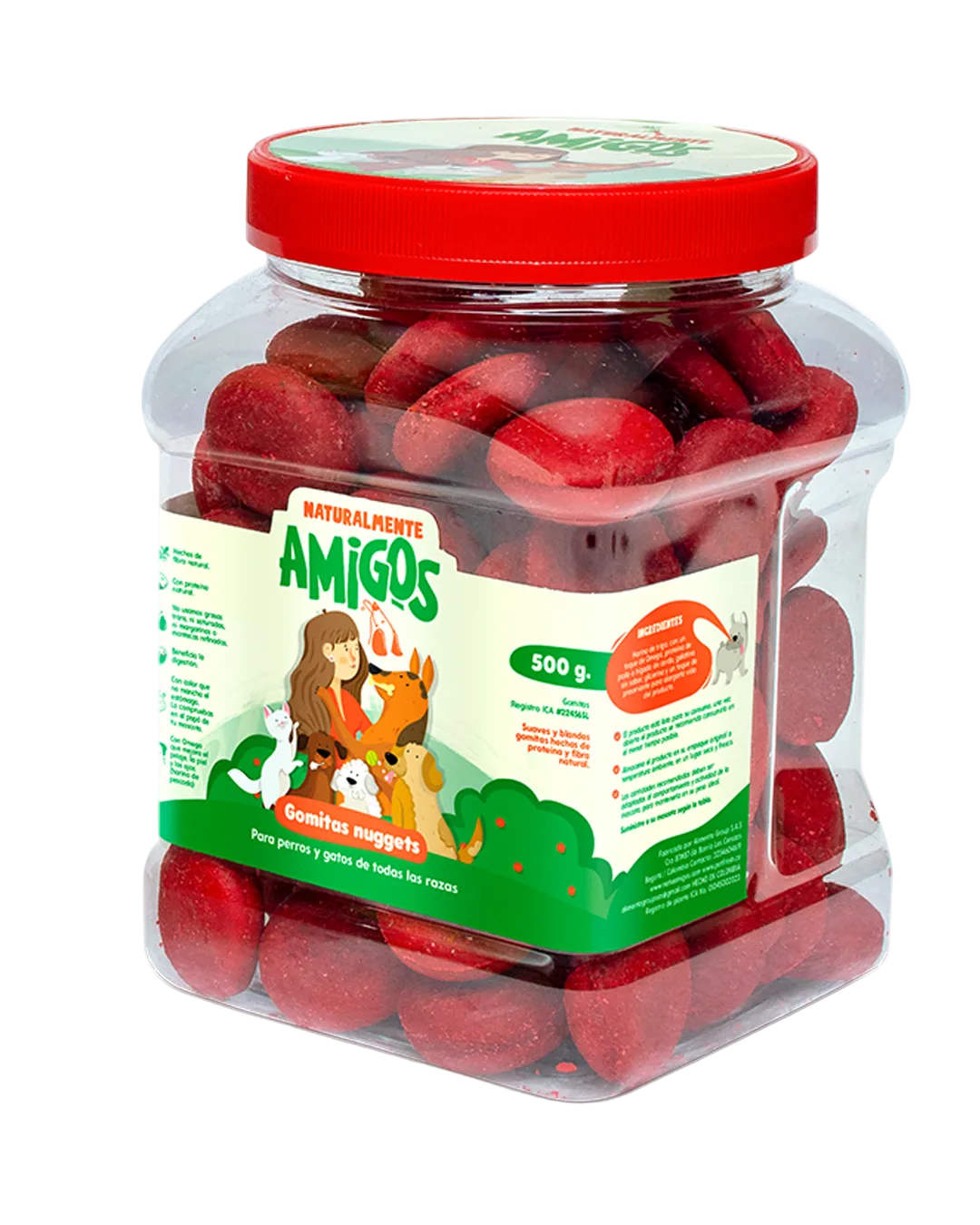 Gomitas Tipo Nuggets con Proteína y Fibra para Perros y Gatos | Snack Natural y Saludable