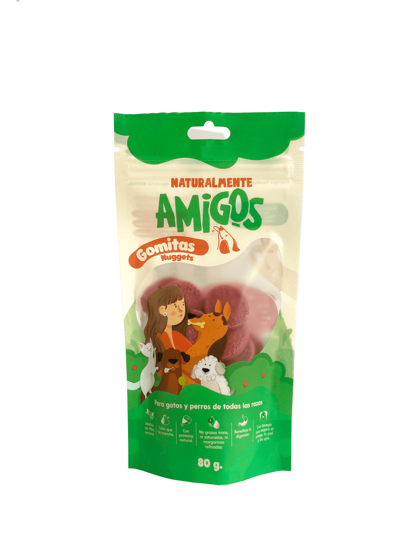Gomitas Tipo Nuggets con Proteína y Fibra para Perros y Gatos | Snack Natural y Saludable