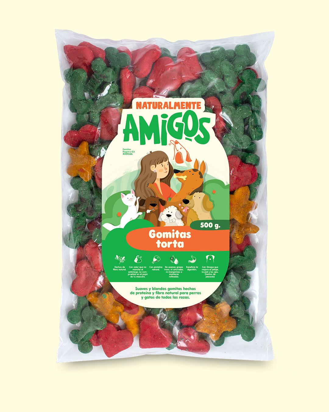 Gomita en Forma de Torta para Perros | Snack Natural con Fibra y Proteína