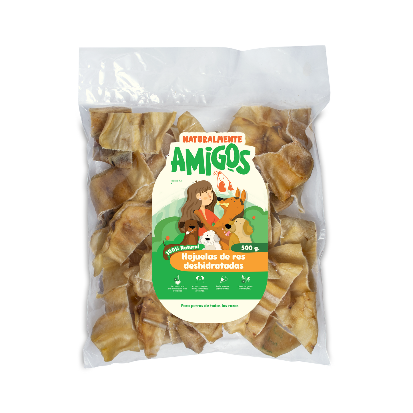 Hojuelas de Res Deshidratadas para Perros | Snack Crujiente, Natural y Alto en Proteína