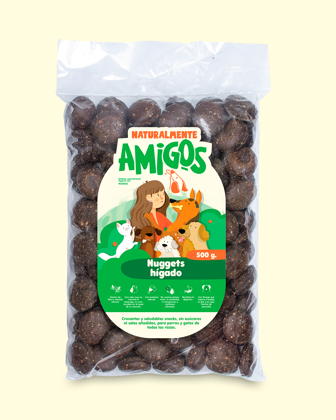 Nuggets Naturales de Hígado y Fibra para Perros | Con Omega 3