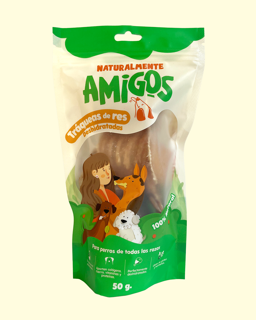 Tráqueas de Res Deshidratadas en Recortes | Snack Natural con Colágeno para Perros