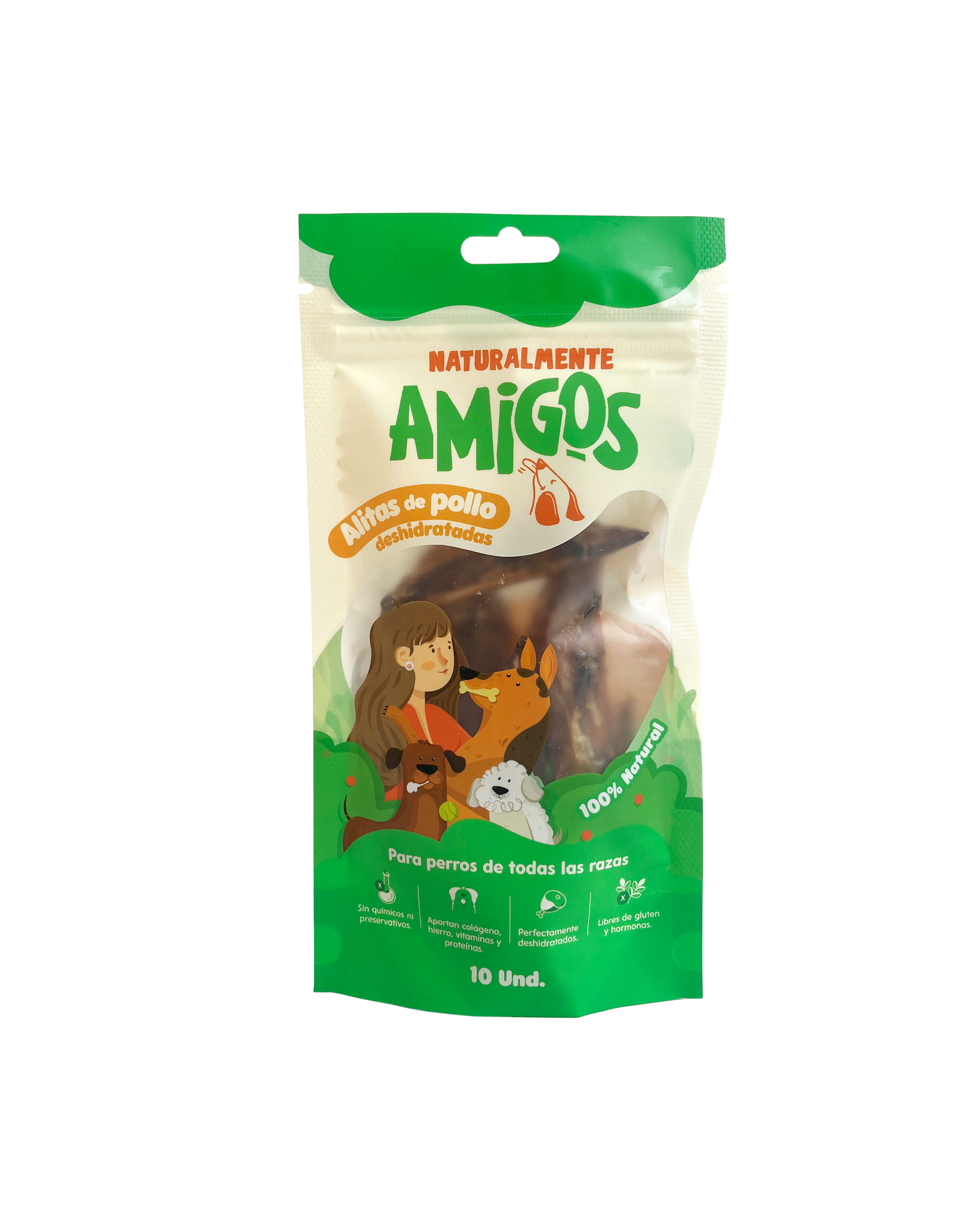 Alitas de Pollo Deshidratadas para Perros | Snack Natural con Colágeno y Limpieza Dental