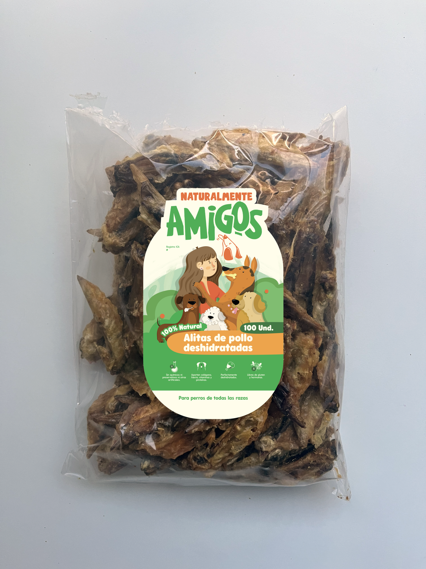 Alitas de Pollo Deshidratadas para Perros | Snack Natural con Colágeno y Limpieza Dental