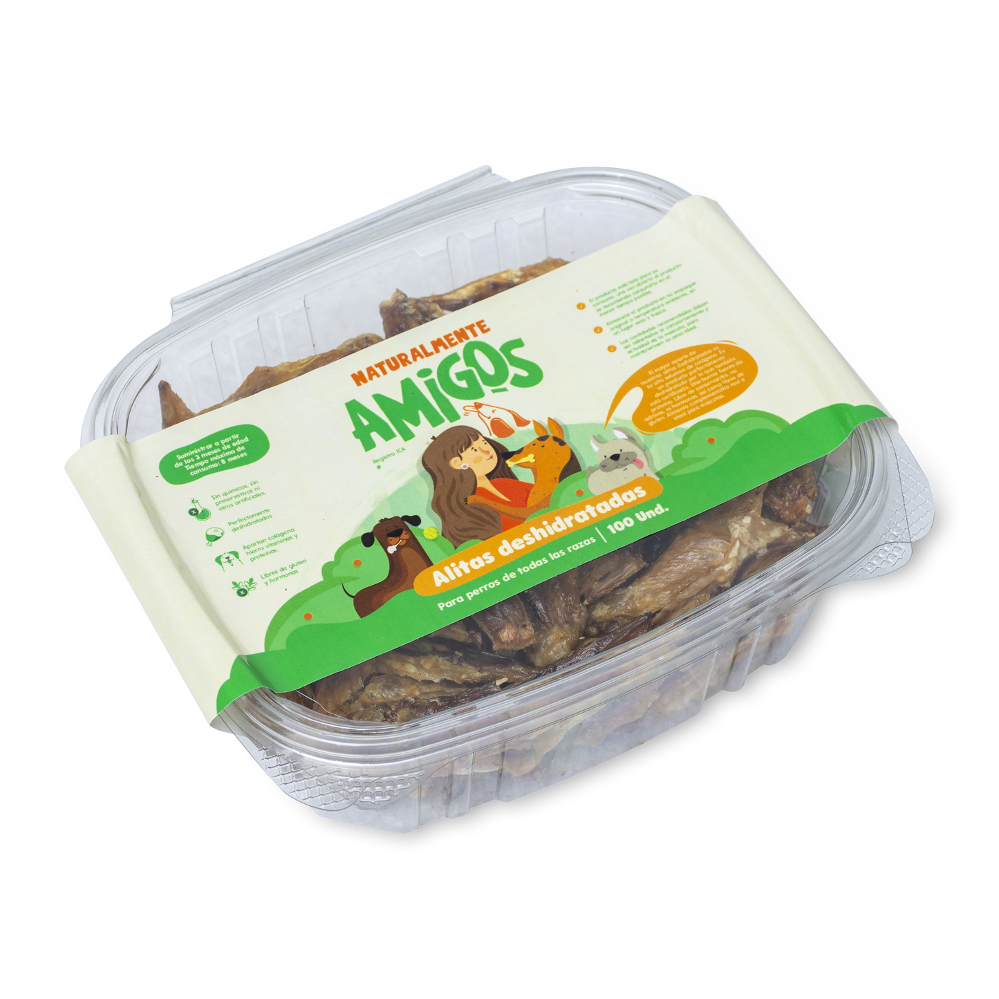 Alitas de Pollo Deshidratadas para Perros | Snack Natural con Colágeno y Limpieza Dental