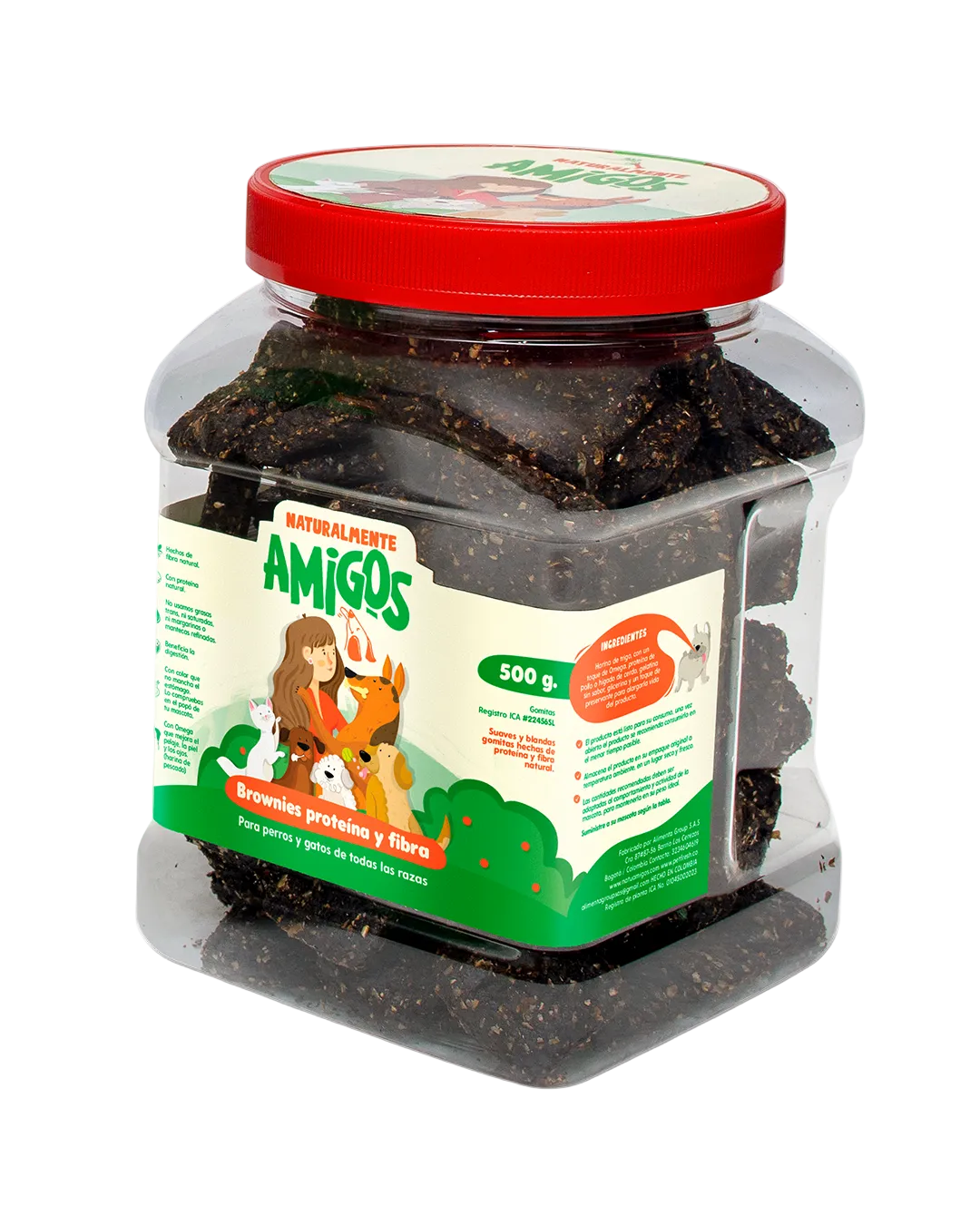 Brownies Blandos de Proteína y Fibra para Perros | Snack Natural de Carne de Res