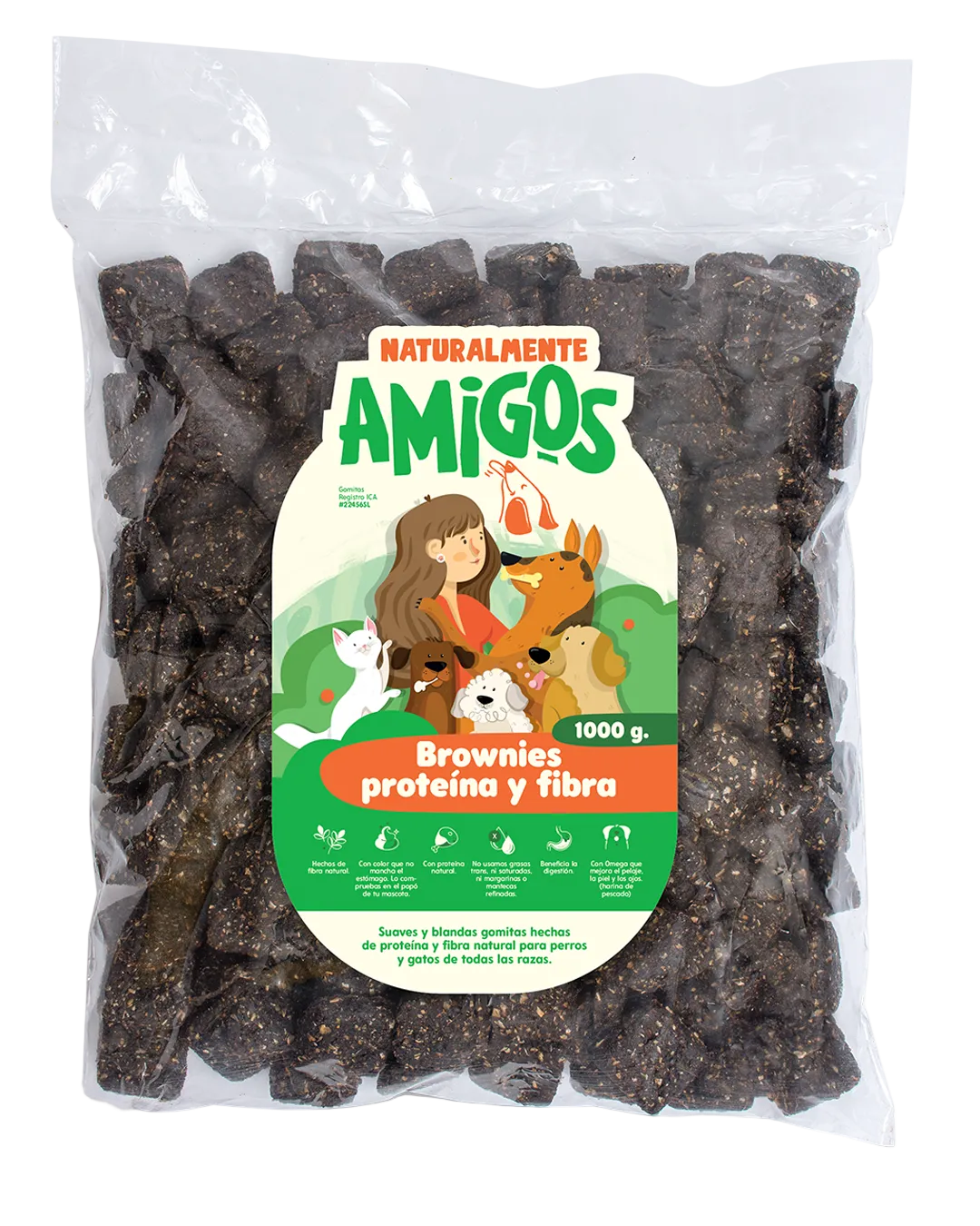 Brownies Blandos de Proteína y Fibra para Perros | Snack Natural de Carne de Res