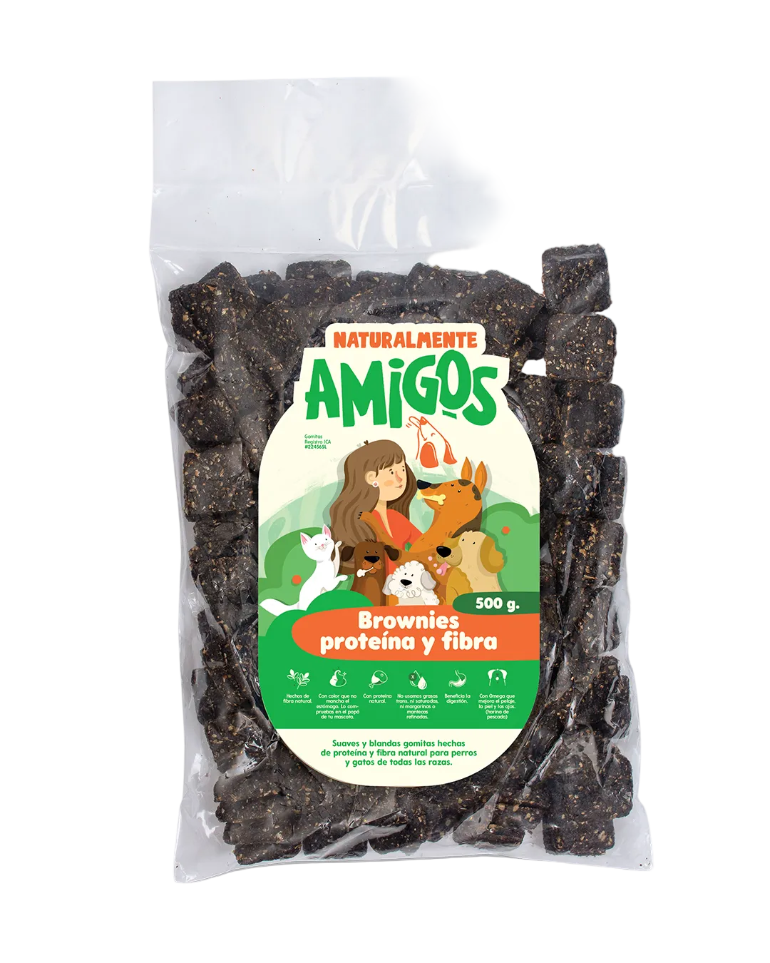 Brownies Blandos de Proteína y Fibra para Perros | Snack Natural de Carne de Res