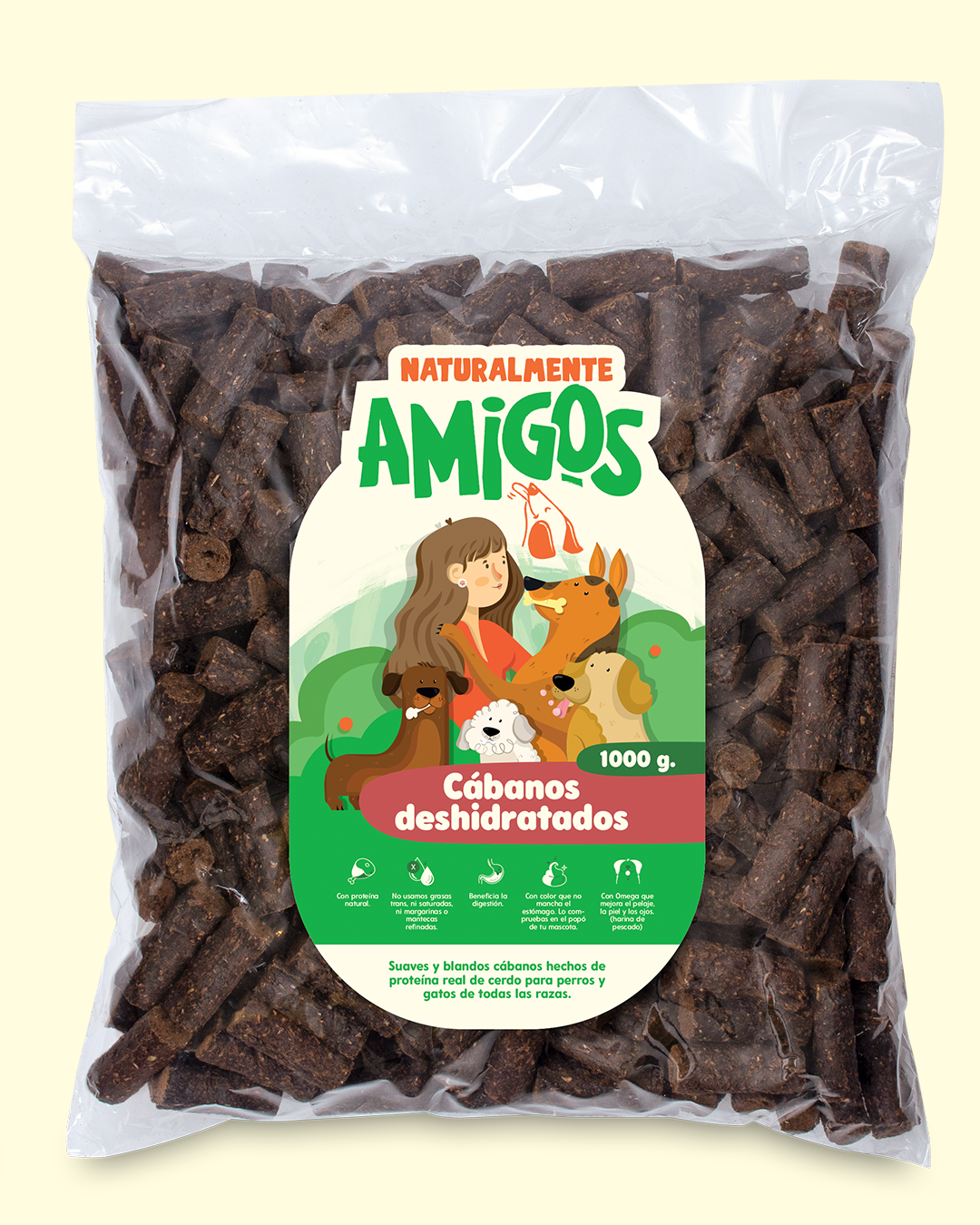 Cabanos Deshidratados de Cerdo para Perros | Snack Natural con Proteína de Alta Calidad