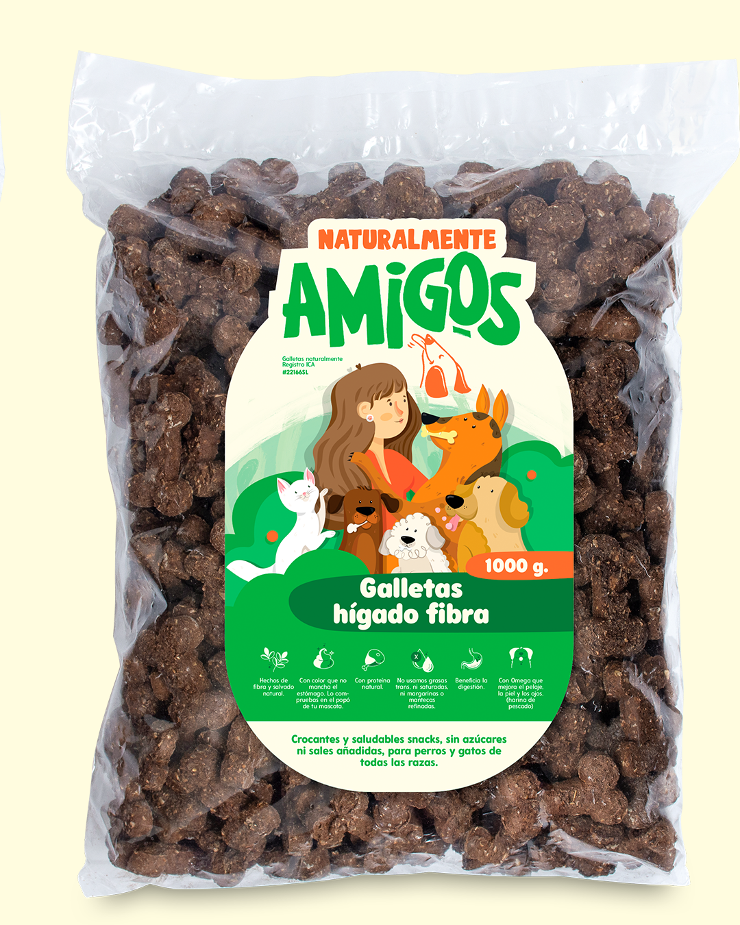 Galletas Naturales de Hígado y Fibra con Omega para Perros