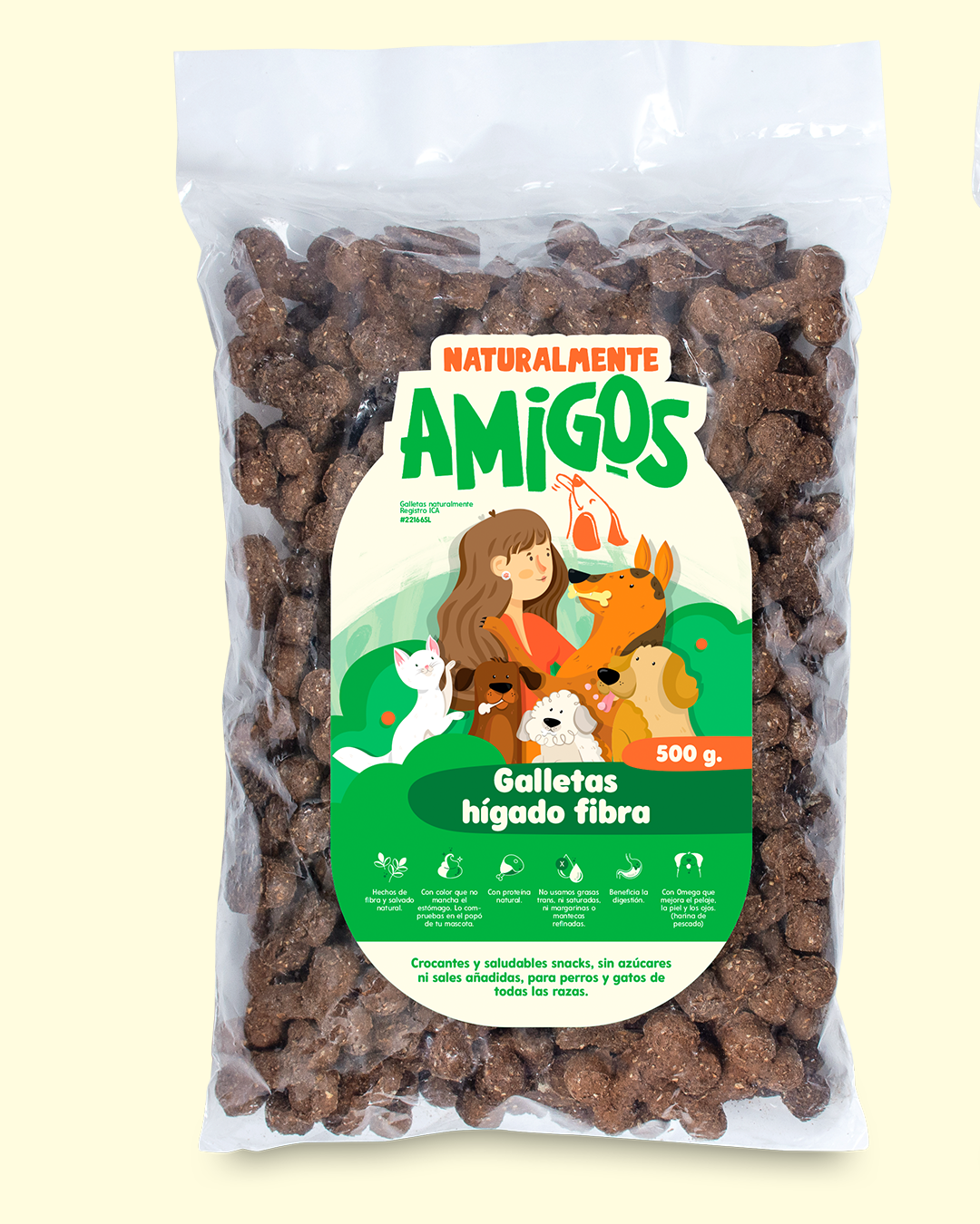 Galletas Naturales de Hígado y Fibra con Omega para Perros