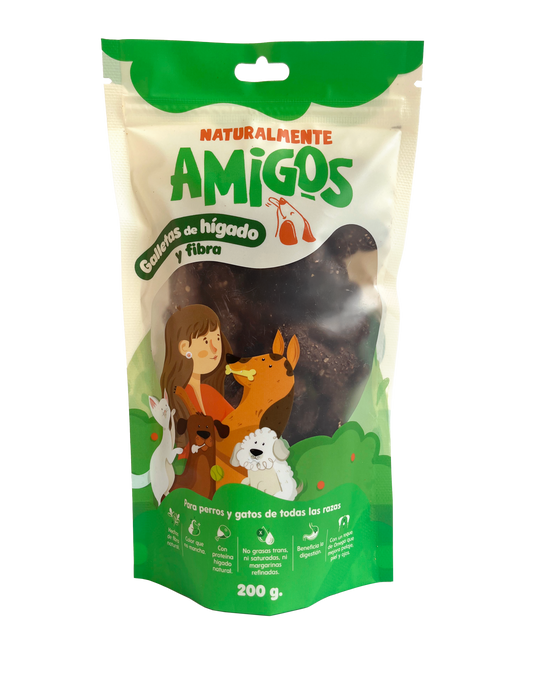 Galletas Naturales de Hígado y Fibra con Omega para Perros