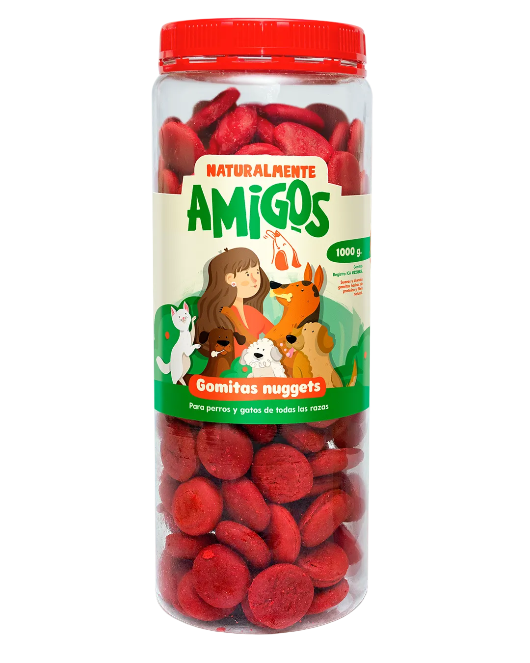 Gomitas Tipo Nuggets con Proteína y Fibra para Perros y Gatos | Snack Natural y Saludable