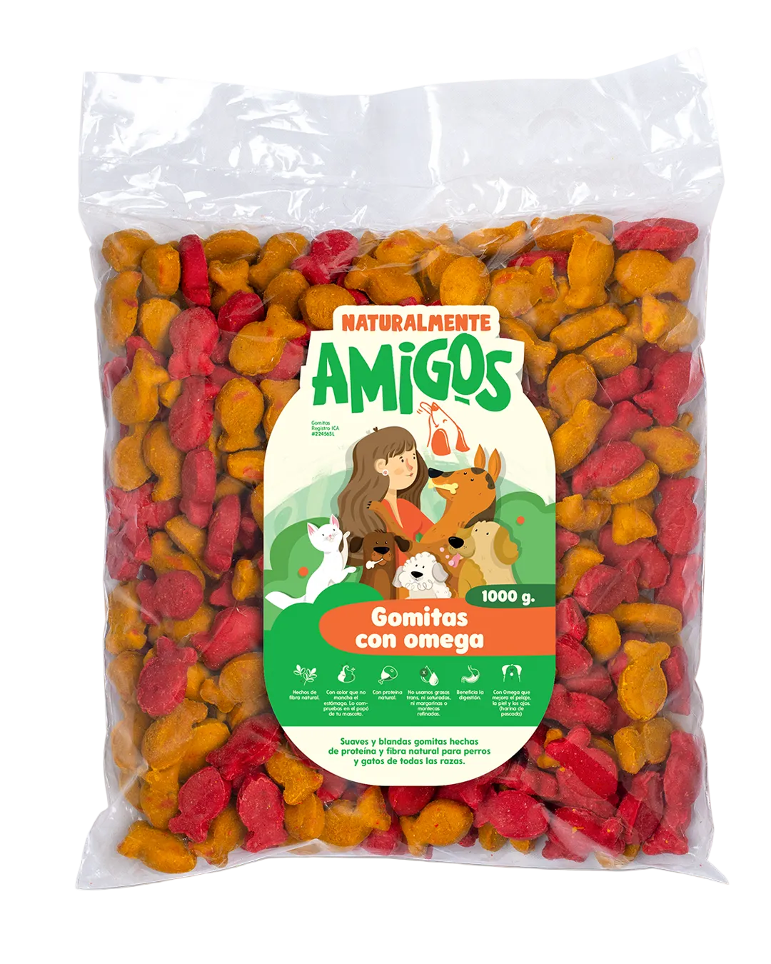 Gomitas Naturales para Perros y Gatos con Omega 3 y Proteína | Snack  Saludable y Delicioso