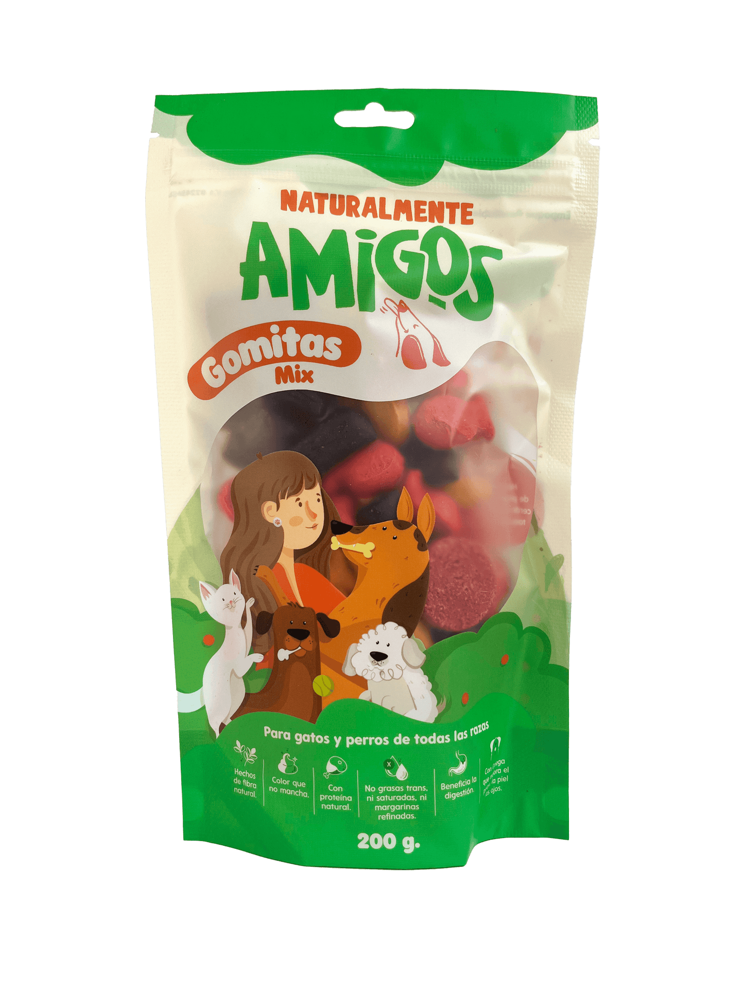 Gomitas Naturales para Perros y Gatos | Mix de Proteína y Fibra con Textura Suave