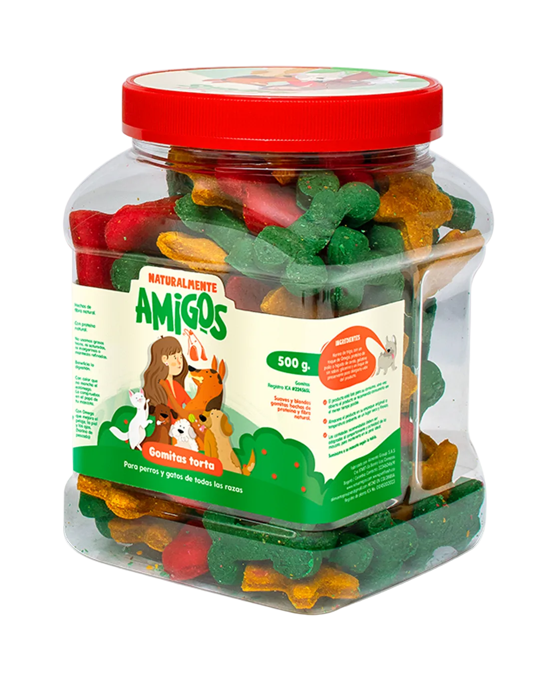 Gomita en Forma de Torta para Perros | Snack Natural con Fibra y Proteína