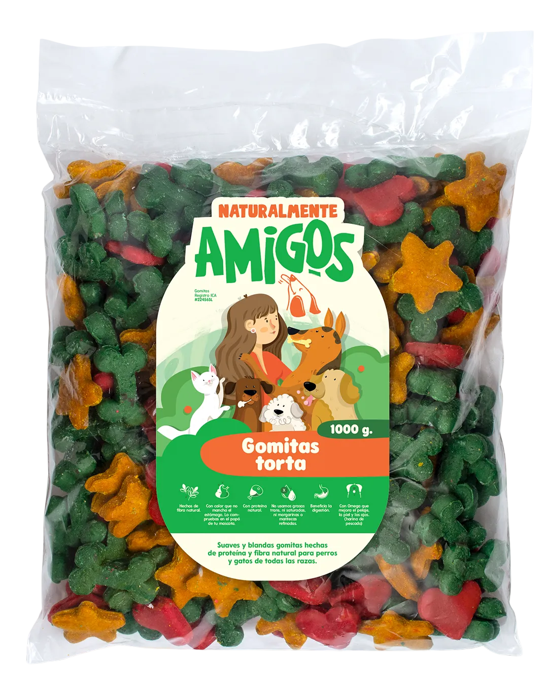 Gomita en Forma de Torta para Perros | Snack Natural con Fibra y Proteína