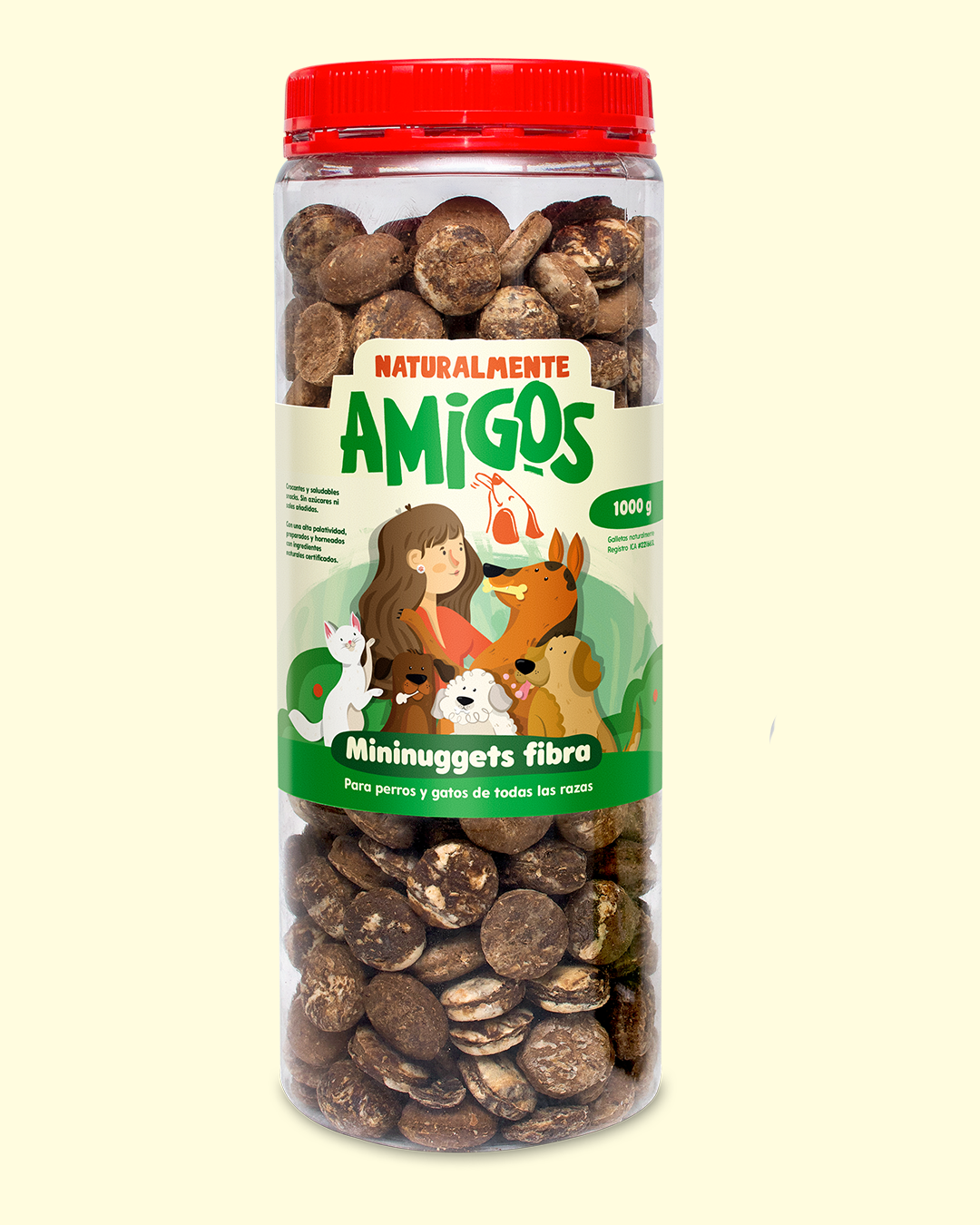 Mini Nuggets de Fibra y Salvado Natural para Perros con estomago delicado.