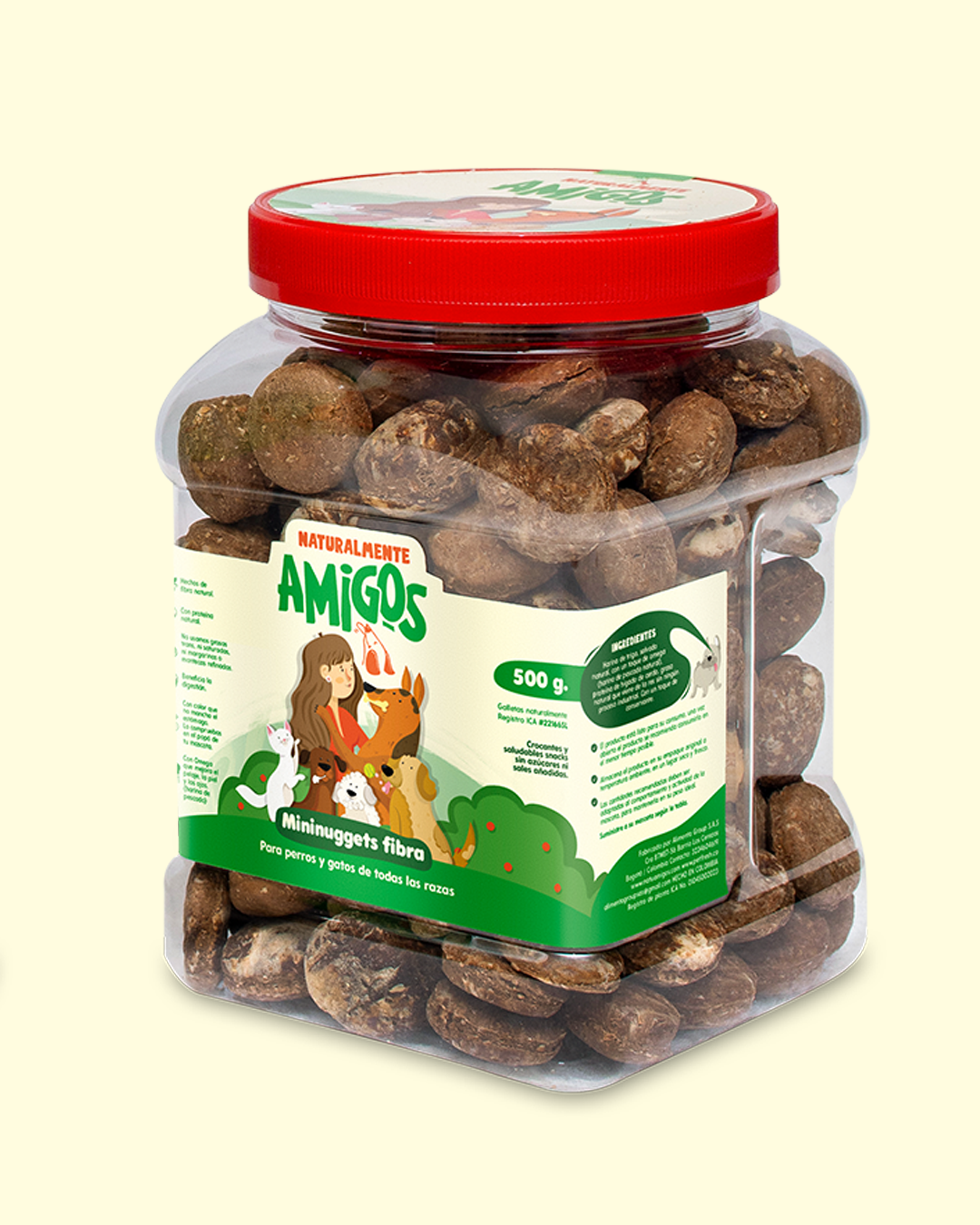 Mini Nuggets de Fibra y Salvado Natural para Perros con estomago delicado.