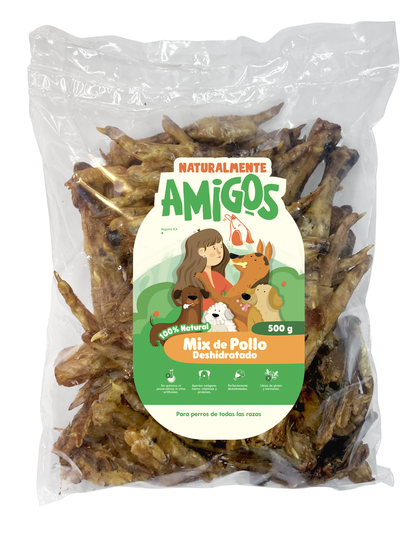 Mix de Pollo Deshidratado para Perros | Patas y Alitas Naturales con Colágeno y Proteína