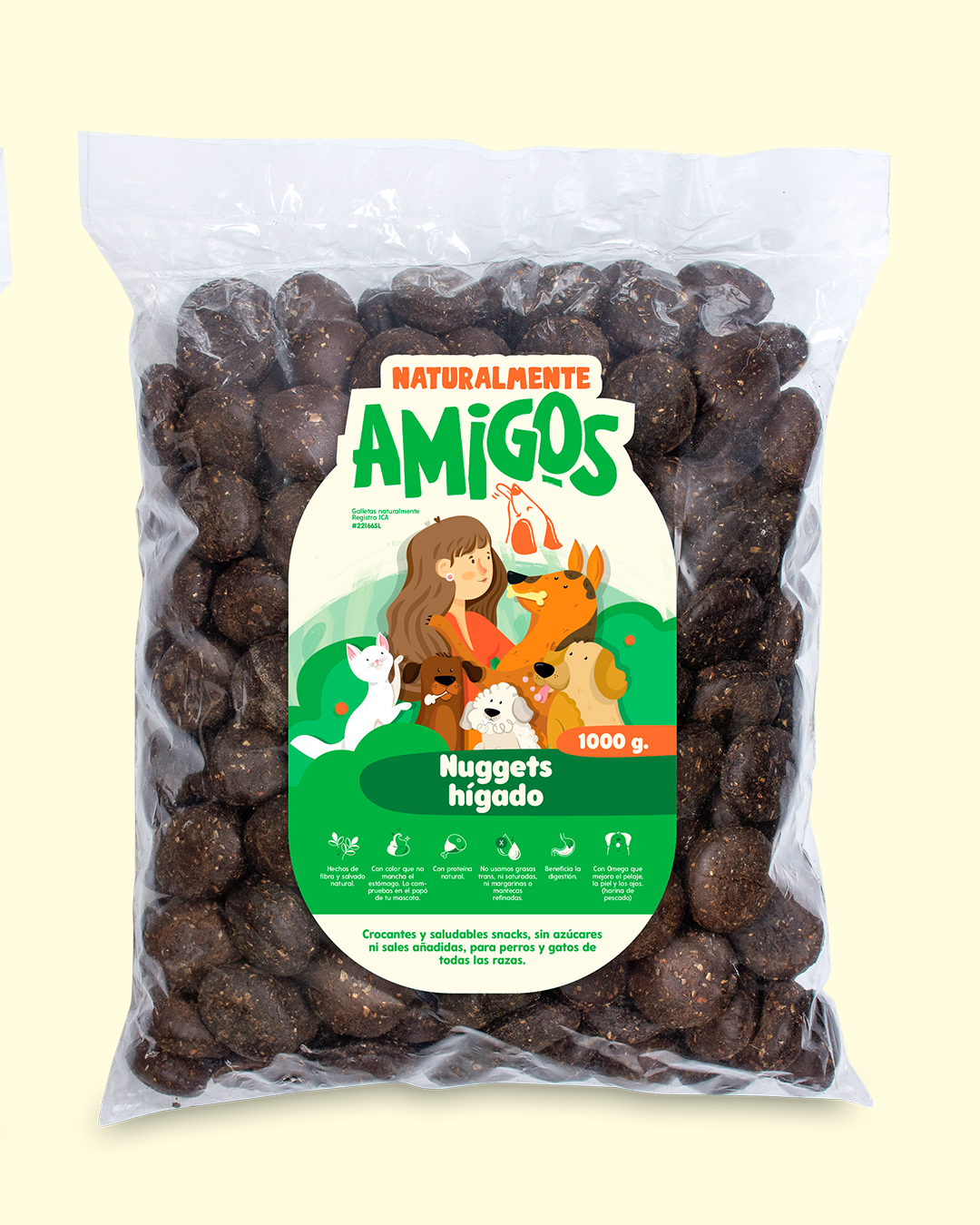 Nuggets Naturales de Hígado y Fibra para Perros | Con Omega 3