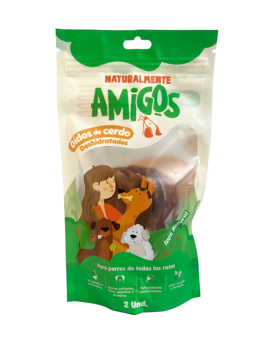 2 Und. Pig ears (Oídos de cerdo) naturales y deshidratados