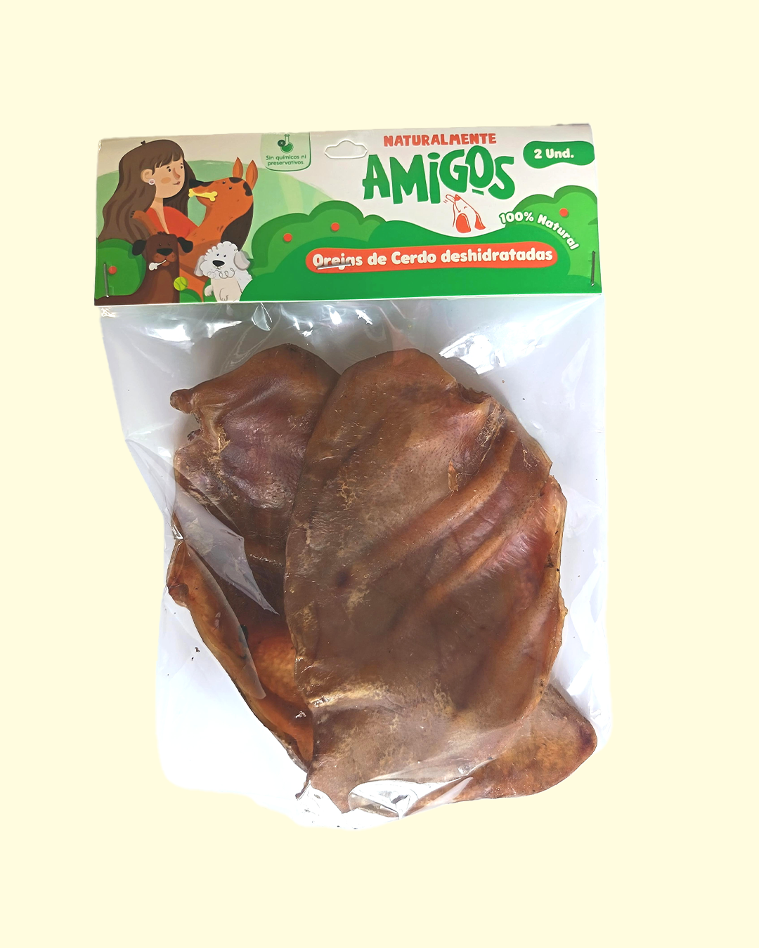 Orejas de Cerdo Deshidratadas para Perros (2 und) | Snack Natural con Colágeno y Proteína