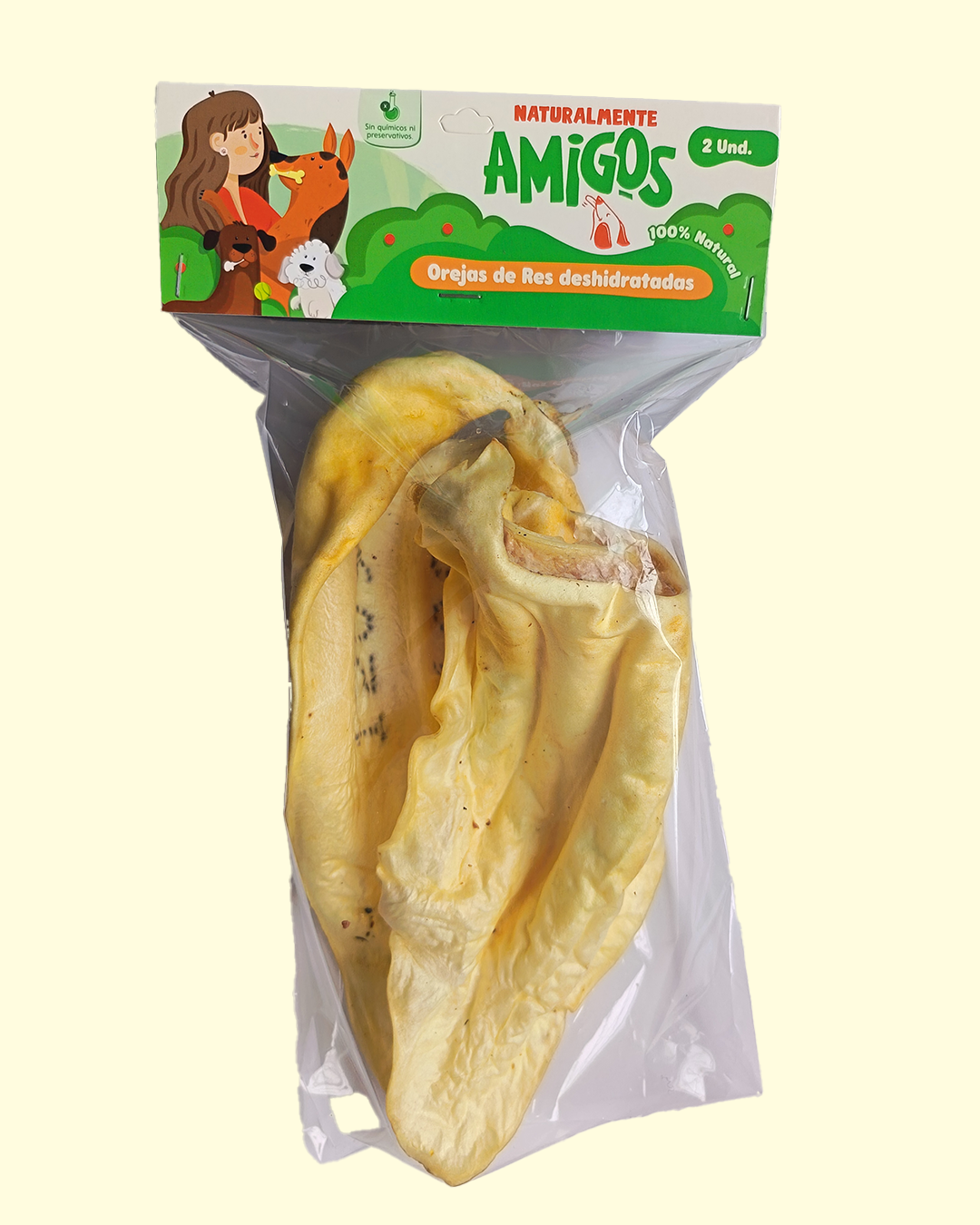 Orejas de Res Deshidratadas (2 Und) | Snack Natural con Colágeno para Perros