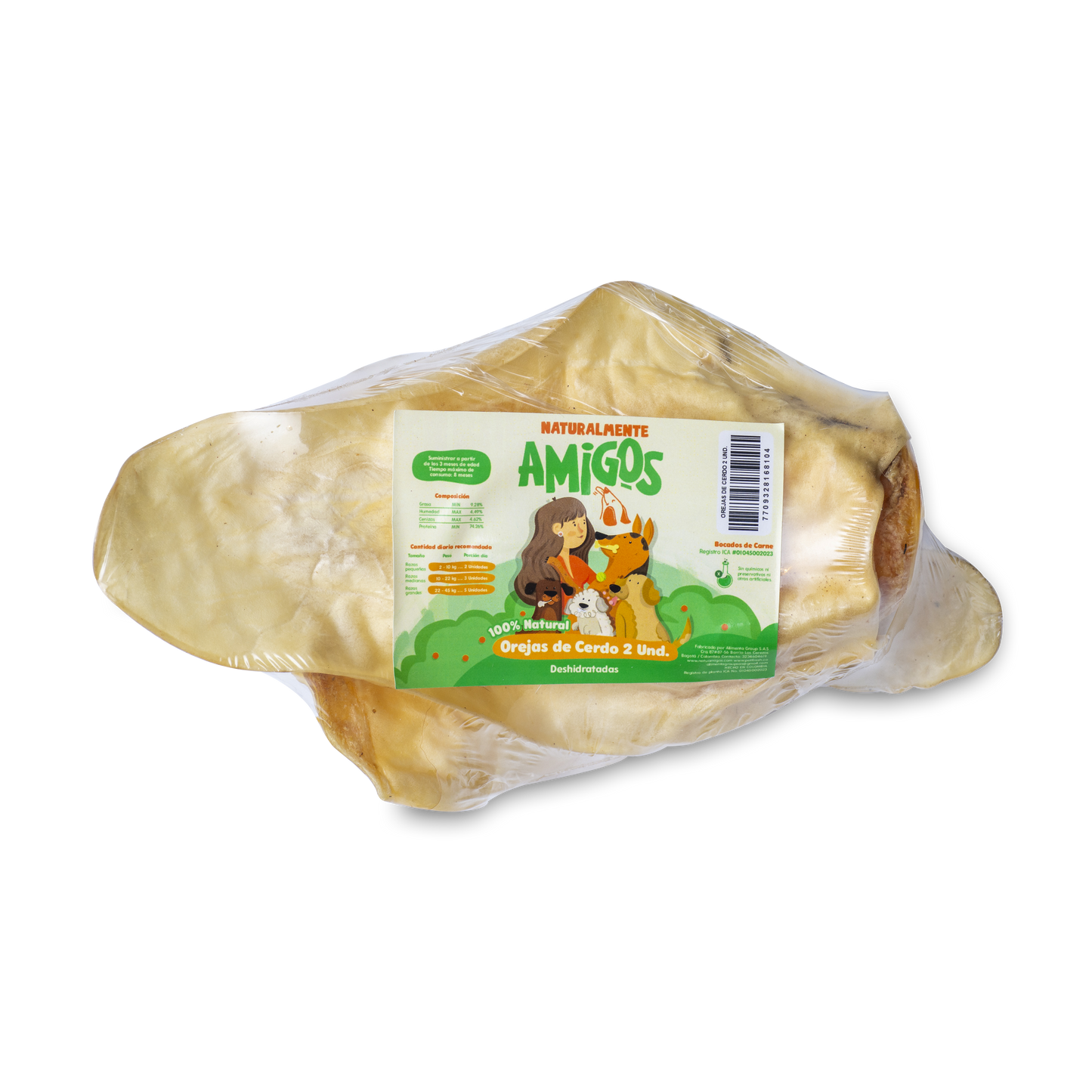 Orejas de Res Deshidratadas (2 Und) | Snack Natural con Colágeno para Perros