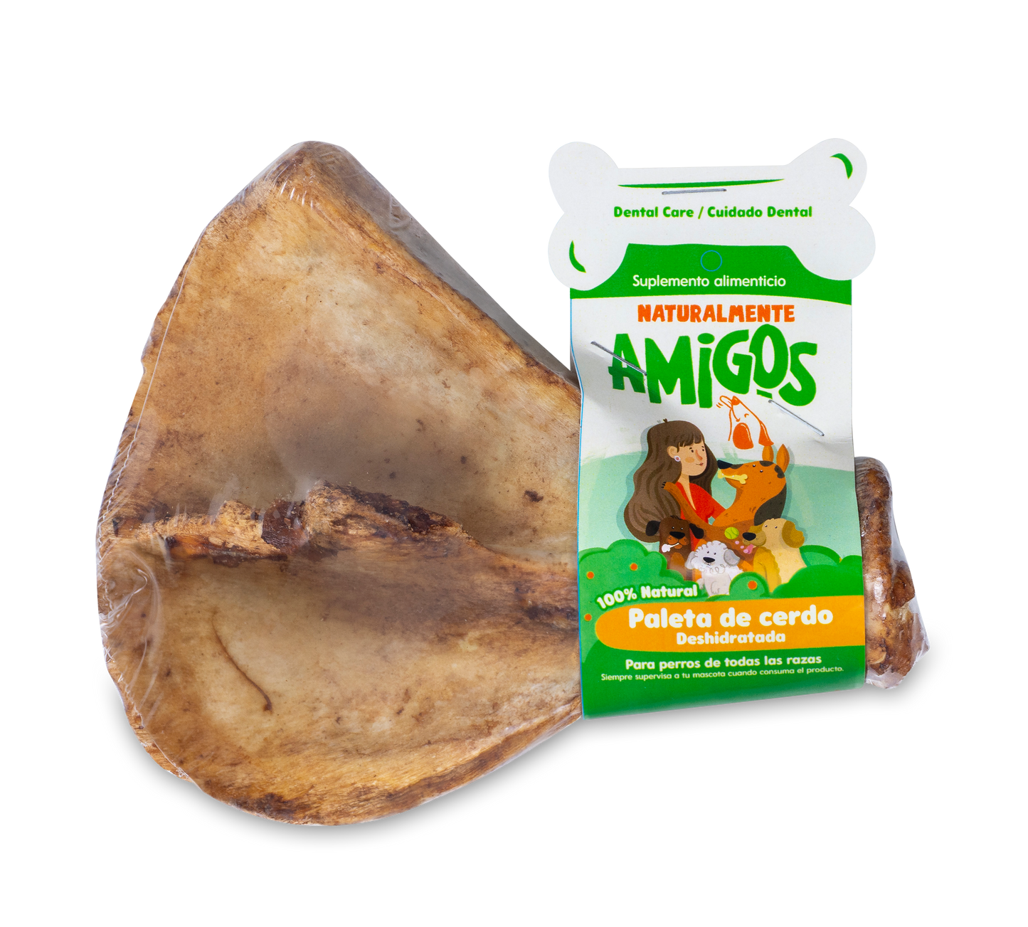 Hueso Paleta de Cerdo Deshidratada para Perros | Snack Natural, Masticable y Dental