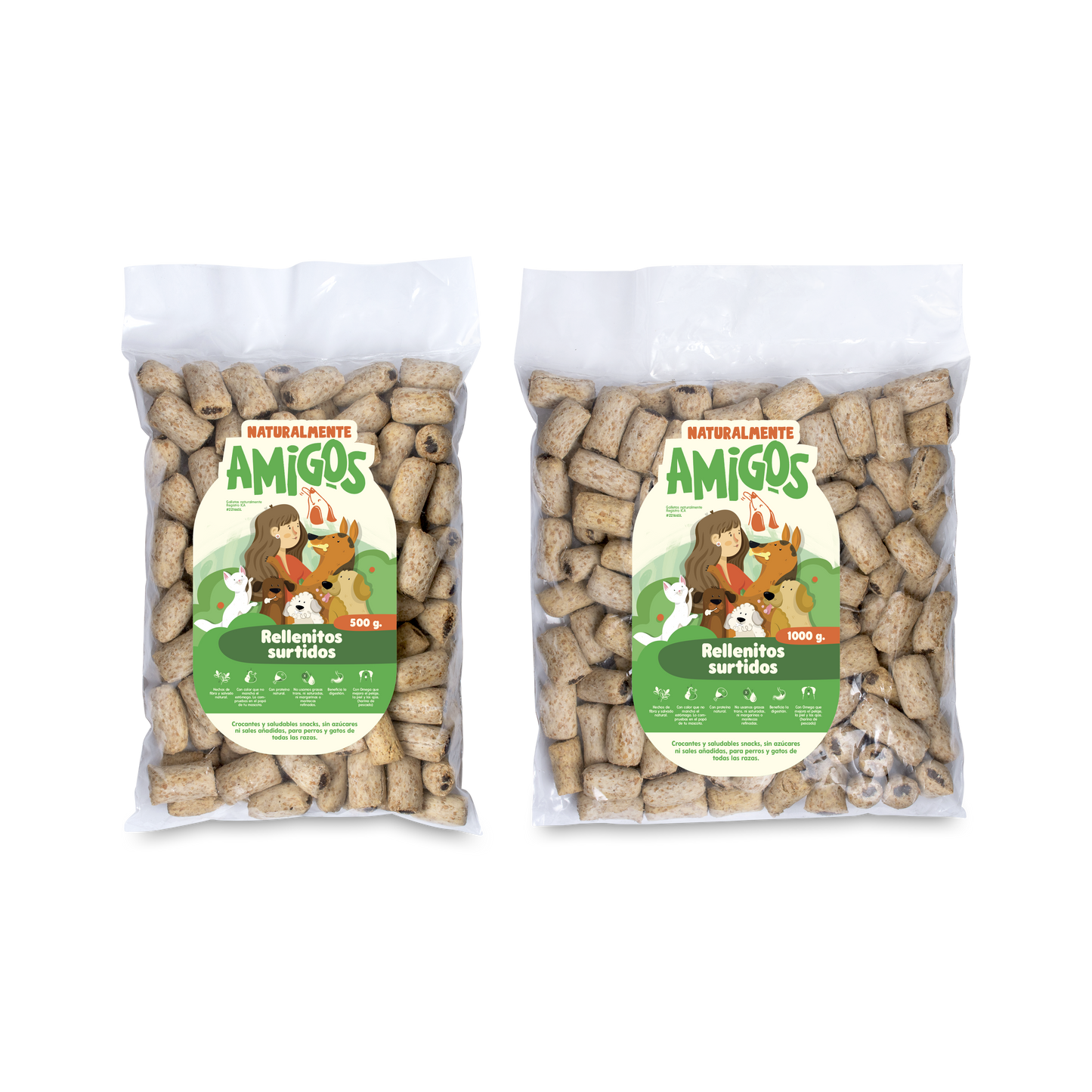 Rellenitos Naturales para Perros | Snack Surtido con Proteína y Fibra + Omega 3