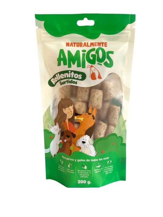 Rellenitos Naturales para Perros | Snack Surtido con Proteína y Fibra + Omega 3